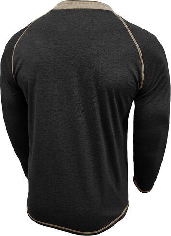 Mens Henley Shirts Long Sleeve Casual Classic Button T-Shirt Lightweight Stylish Pullover Tees Top in Saudi Arabia