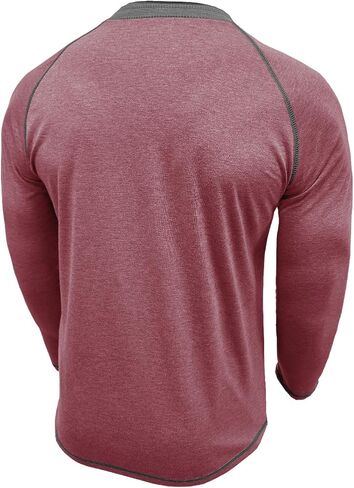 Mens Henley Shirts Long Sleeve Casual Classic Button T-Shirt Lightweight Stylish Pullover Tees Top in Saudi Arabia