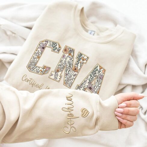 UrbanNEST Personalized Embroidery Applique Nurse Sweatshirt for Women, Registered Nurse Sweater, Nurses Gifts, Christmas 2025 in Saudi Arabia