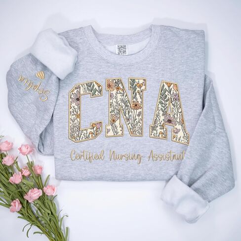 UrbanNEST Personalized Embroidery Applique Nurse Sweatshirt for Women, Registered Nurse Sweater, Nurses Gifts, Christmas 2025 in Saudi Arabia