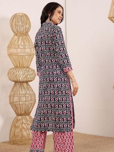 Women's Cotton Printed Kurta with Pant & Dupatta Set in Saudi Arabia