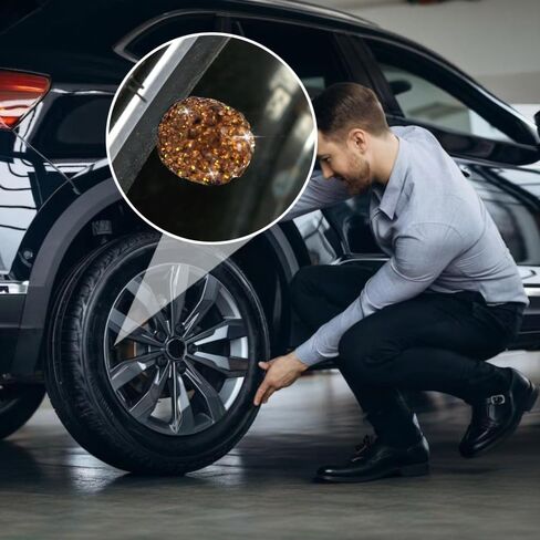 4PCS Rhinestone Tire Valve Caps, Tire Valve Caps, Car Accessories for Women, Anti-Corrosion, Shiny Decoration, AC-6-112 Suitable for All Kinds of Vehicle Valves (Black) in Saudi Arabia