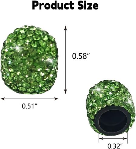 4PCS Rhinestone Tire Valve Caps, Tire Valve Caps, Car Accessories for Women, Anti-Corrosion, Shiny Decoration, AC-6-112 Suitable for All Kinds of Vehicle Valves (Black) in Saudi Arabia