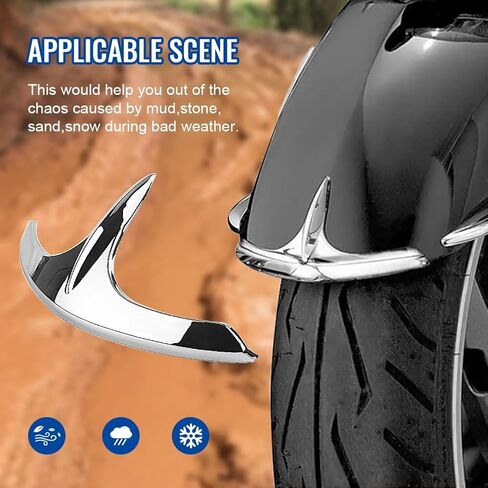 Three T Motorcycle Chrome Front Fender Fairing Tip Fits for HONDA Goldwing GL1800 2001-2017 / Goldwing, ABS Plastic in Saudi Arabia