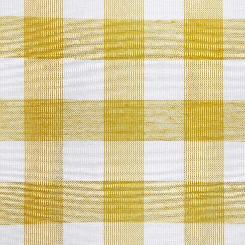 Woven Trends Room Darkening Window Valance, 58W x 14L Inches Top Rod Pocket Checkered Gingham Curtain Valance Scarf, Modern Farmhouse Window Curtain Valance Classic Buffalo Checked Plaid, Yellow in Saudi Arabia