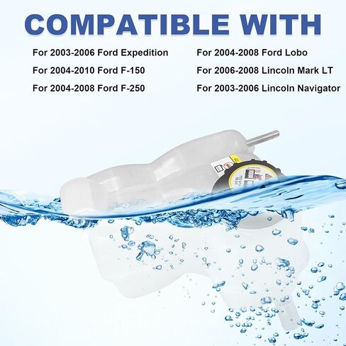 603-028 Coolant Reservoir Tank With Cap Compatible With 2003-2010 Ford Expedition/F-150/F-250/Lobo 2003-2008 Lincoln Mark LT/Navigator 5L3Z8A080AA in Saudi Arabia