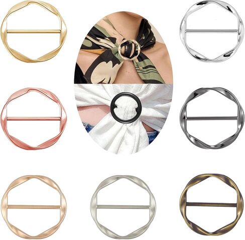14 Pcs Silk Scarf Ring Circle T-Shirt Ties Clips for Women Fashion Shirt Clips for Women Clothing Cinch Clip Waist Clothes Corner Knotted Buckle Clothing Ring Wrap Holder in Saudi Arabia