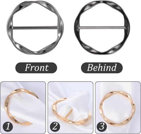14 Pcs Silk Scarf Ring Circle T-Shirt Ties Clips for Women Fashion Shirt Clips for Women Clothing Cinch Clip Waist Clothes Corner Knotted Buckle Clothing Ring Wrap Holder in Saudi Arabia