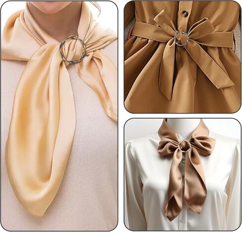 14 Pcs Silk Scarf Ring Circle T-Shirt Ties Clips for Women Fashion Shirt Clips for Women Clothing Cinch Clip Waist Clothes Corner Knotted Buckle Clothing Ring Wrap Holder in Saudi Arabia
