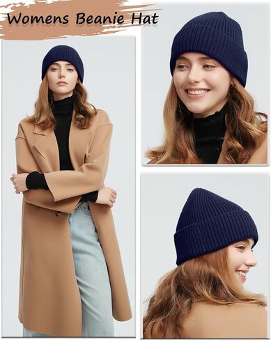 Wool Beanie for Men Women, Knit Cuffed Warm Winter Hats Fisherman Beanies Womens Ski Hat Skull Cap Unisex in Saudi Arabia