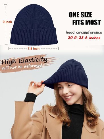 Wool Beanie for Men Women, Knit Cuffed Warm Winter Hats Fisherman Beanies Womens Ski Hat Skull Cap Unisex in Saudi Arabia