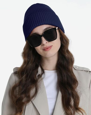 Wool Beanie for Men Women, Knit Cuffed Warm Winter Hats Fisherman Beanies Womens Ski Hat Skull Cap Unisex in Saudi Arabia