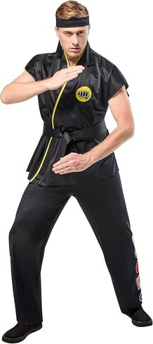 Rubies Mens Mens Cobra Kai Karate Kid Gi Adult Costume Set With Black Karate Pants, Jacket, Headband & Belt in Saudi Arabia