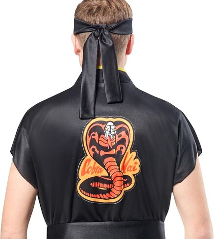 Rubies Mens Mens Cobra Kai Karate Kid Gi Adult Costume Set With Black Karate Pants, Jacket, Headband & Belt in Saudi Arabia