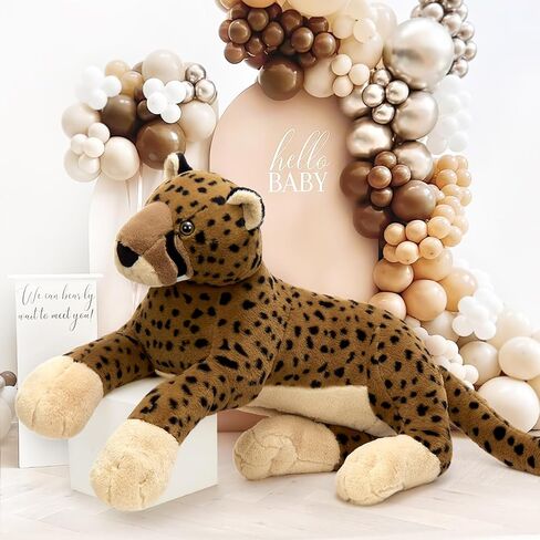 MaoGoLan Large Cheetah Stuffed Animal for Boy, Giant Cheetah Plush Toy for Girl, Ridable Stuffy Leopard for Kid, Stuffed Leopard Plush Pillow for Baby Shower, Birthday Gifts or Party Favor, 53 inches in Kuwait