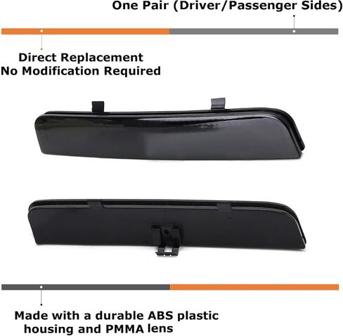 iJDMTOY Dark Smoked Rear Bumper Reflector Lenses Compatible With Land Rover 2003-12 Range Rover, 2008-15 Freelander 2 LR2, Replace OEM Red Reflexs in Saudi Arabia