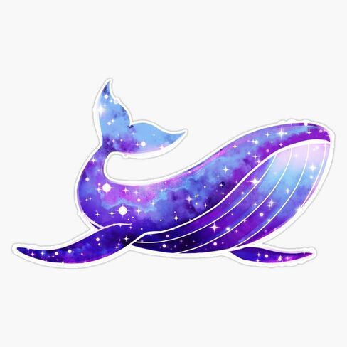 MAGNET Purple Galaxy Space Whale Heart Magnetic Vinyl Sticker Decal Magnet 5" in Saudi Arabia