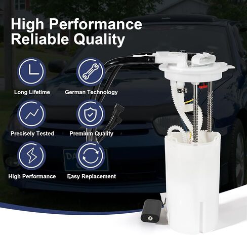 Electric Fuel Pump Assembly Compatible with 2000-2005 Chevy Cavalier Classic Malibu Oldsmobile Alero Pontiac Grand Am Sunfire L4 V6 2.2L 2.4L 3.4L Replace E3507M VANBOL0058 with Pressure Sensor in Saudi Arabia