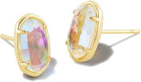 Kendra Scott Grayson Stone Stud Earrings in Dichroic Glass, 14k Gold-Plated Brass, Fashion Jewelry for Women in Saudi Arabia
