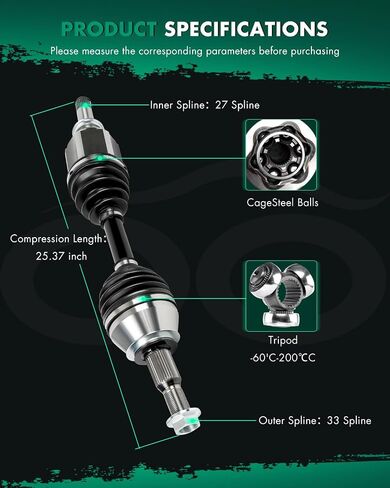 SCITOO Front Left Driver Side CV Axle Shaft Assembly Fit for GMC Acadia 3.6L NCV10136,84217445,84263497,NCV10149 in Saudi Arabia