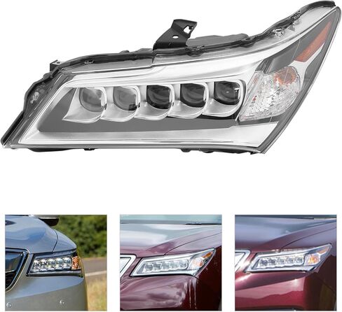 مجموعة المصابيح الأمامية LED الكاملة لـ 2014-2016 Acura MDX، نماذج LED فقط، المصابيح الأمامية اليسرى + اليمنى مع المصابيح، الاستبدال المباشر in Kuwait
