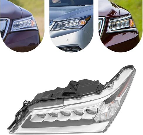 مجموعة المصابيح الأمامية LED الكاملة لـ 2014-2016 Acura MDX، نماذج LED فقط، المصابيح الأمامية اليسرى + اليمنى مع المصابيح، الاستبدال المباشر in Kuwait
