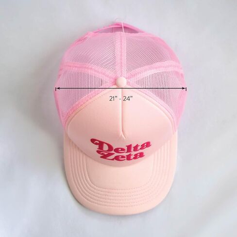 قبعة بيسبول Alpha Phi من Sorority Shop - قبعة شبكية على طراز سائقي الشاحنات، لوحة أمامية مبطنة وإغلاق سريع، هدايا Alpha Phi للنساء باللون الوردي in Saudi Arabia