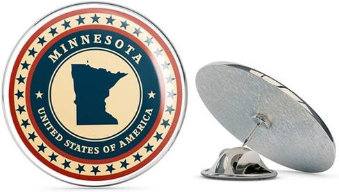 Minnesota USA Round Metal 0.75" Lapel Pin Hat Shirt Pin Tie Tack Pinback in Saudi Arabia
