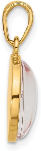 14K Yellow Gold Polished with Pink Enamel and Clear Epoxy Resin It's A Pendant in Saudi Arabia