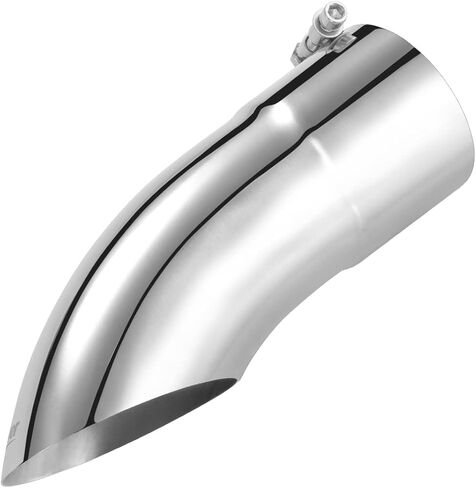 Upower 3 Inch Inlet Exhaust Tip, Turn Down Diesel Tailpipe Tip with 3" Inlet 3" Outlet 12" Overall Length, Polished Stainless Steel Bolt On Design in Kuwait