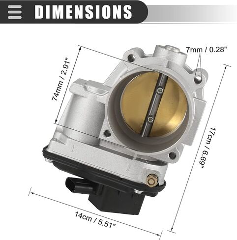 Motoforti Electronic Throttle Body Assembly for Ford F-150 STX, XL, XLT 4.6L V8 - Gas 2004-2010, Metal, Plastic,Silver Tone, Black Replace 7T4Z9E926FA in Saudi Arabia
