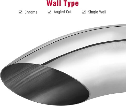Upower 3 Inch Inlet Exhaust Tip, Turn Down Diesel Tailpipe Tip with 3" Inlet 3" Outlet 12" Overall Length, Polished Stainless Steel Bolt On Design in Kuwait