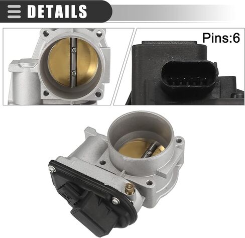 Motoforti Electronic Throttle Body Assembly for Ford F-150 STX, XL, XLT 4.6L V8 - Gas 2004-2010, Metal, Plastic,Silver Tone, Black Replace 7T4Z9E926FA in Saudi Arabia