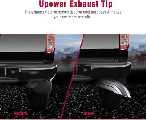 Upower 3 Inch Inlet Exhaust Tip, Turn Down Diesel Tailpipe Tip with 3" Inlet 3" Outlet 12" Overall Length, Polished Stainless Steel Bolt On Design in Kuwait