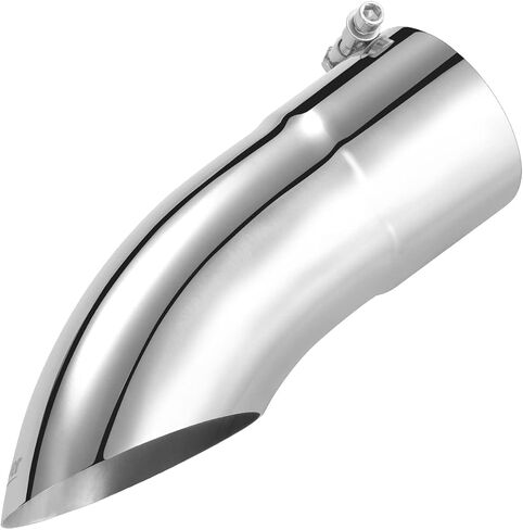 Upower 3 Inch Inlet Exhaust Tip, Turn Down Diesel Tailpipe Tip with 3" Inlet 3" Outlet 12" Overall Length, Polished Stainless Steel Bolt On Design in Kuwait