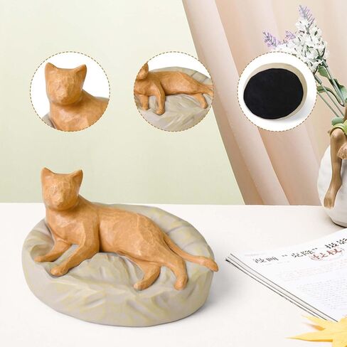 Cuayaes Orange Cat Figurines Memorial Gifts for Cat Lovers Women Men, Resin Cat Decor Statue for Home, Shelf, Office Desk, Living Room Decorations in Kuwait