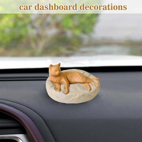 Cuayaes Orange Cat Figurines Memorial Gifts for Cat Lovers Women Men, Resin Cat Decor Statue for Home, Shelf, Office Desk, Living Room Decorations in Kuwait
