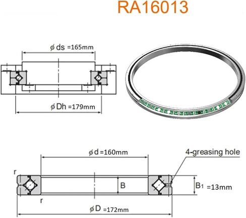 1Pcs Cross-Roller Ring RA16013 RA16013UU RA16013UUC0 RA16013UUCC0 Separable Outer Ring Type to Replace Bearing(RA16013UUC0) in Saudi Arabia