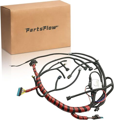 PartsFlow F81Z12B637BA Engine Wiring Harness, Standalone Wire Harness for 1999 Ford F250 F350 F450 F550 Super Duty Diesel 7.3L, Build Before 12/7/1998, Red&Black in Saudi Arabia