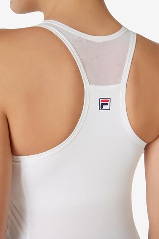 Fila Women's Essentials Racerback Mesh Tank, White - Large in Saudi Arabia