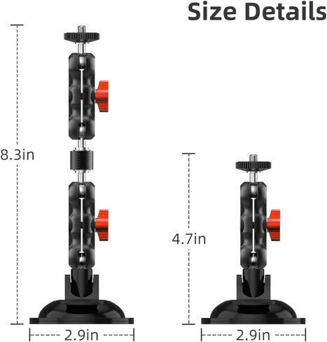حامل 3 أكواب شفط للجيب، حامل نافذة الزجاج الأمامي الخارجي للسيارة متوافق مع DJI Pocket 3، Insta360 X4/X3، Action 4/3/2 والمزيد in Saudi Arabia