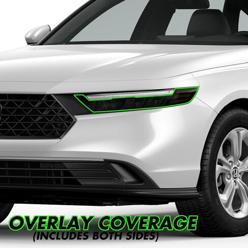 لون دخان الفينيل المقطوع مسبقًا من SlickMod للمصباح الأمامي Honda Accord 2023-2024 (4. علامة جانبية للمصابيح الأمامية، 20% دخان داكن) in Saudi Arabia