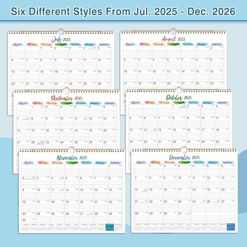 تقويم 2024-2025 - تقويم حائط 2024-2025 من يوليو 2024 - ديسمبر 2025 مع ورق سميك، 15 بوصة × 11.5 بوصة، تقويم مثالي 2024-2025 للتنظيم in Kuwait