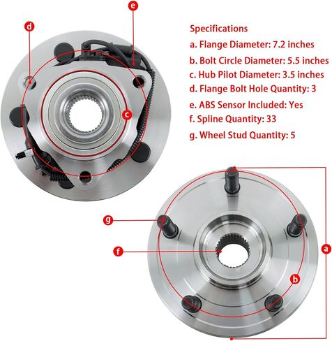 Front Left or Right Wheel Bearing and Hub Assembly Replacement for Ram 1500 2012-2018 Replacement for 1500 Classic 2019-2022 515151 in Saudi Arabia