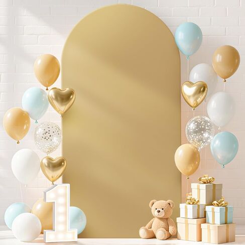 FUHSY Wedding Arch Cover Peach Arch Stand Cover 2.6x6FT Arch Covers Stretchy Backdrop Fabric Spandex Fitted Arch Backdrop Cover Chiara Backdrop Arch Cover for Baby Shower Balloon Party Decor in Kuwait