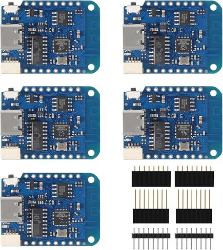 ACEIRMC 5 قطع WeMos D1 Mini V4.0.0 Type-C USB WiFi إنترنت الأشياء على أساس ESP8266 4 ميجابايت متوافق مع Arduino MicroPython Nodemcu (V4.0.0 Type-C) in Kuwait