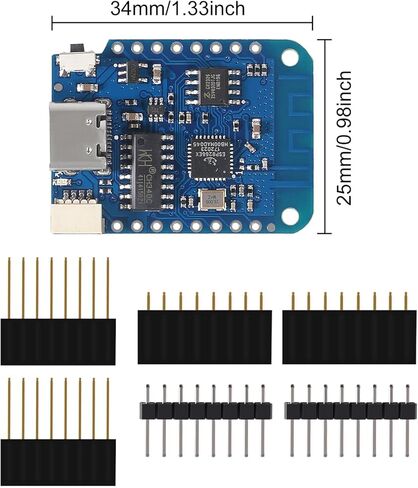 ACEIRMC 5 قطع WeMos D1 Mini V4.0.0 Type-C USB WiFi إنترنت الأشياء على أساس ESP8266 4 ميجابايت متوافق مع Arduino MicroPython Nodemcu (V4.0.0 Type-C) in Kuwait
