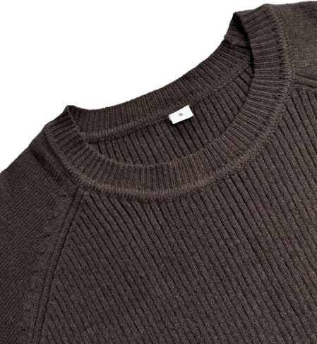 LOZ Women's Crew Neck Ribbed Knit Sweater Fashion 2025 Pullover Long Sleeve Solid Color Casual Loose Jumper Tops in Kuwait