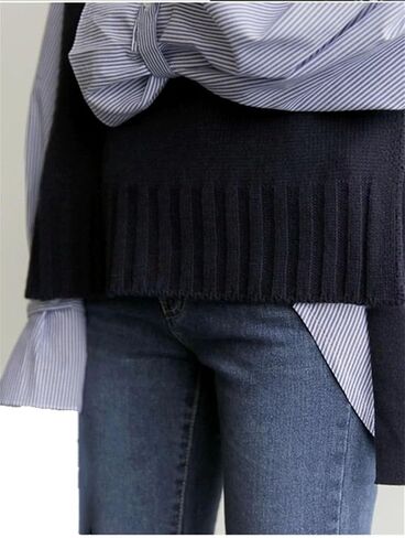Women Round-Neck Loose Sleeveless Sweater Vest Knitting Wool Blend Oversize Pullover Tops in Saudi Arabia