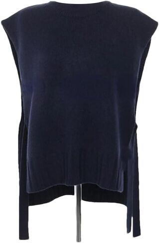 Women Round-Neck Loose Sleeveless Sweater Vest Knitting Wool Blend Oversize Pullover Tops in Saudi Arabia